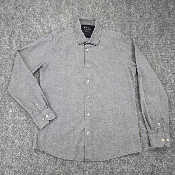 Barbour Shirt Mens Medium Gray Tailored Fit Sween Long Sleeve Button Up Casual - Picture 4 of 16